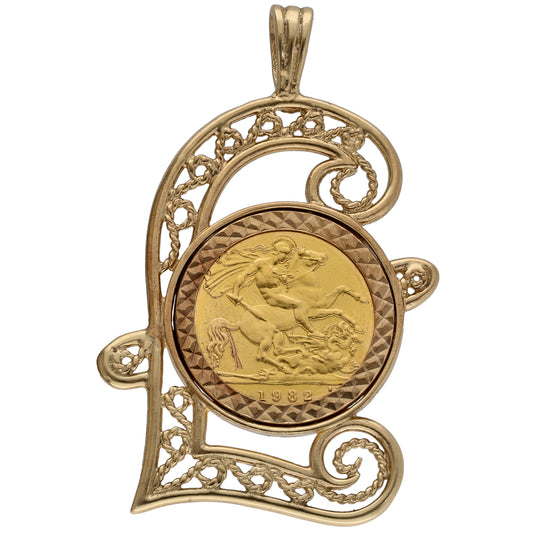 9ct Gold Half Sovereign Coin Pendant