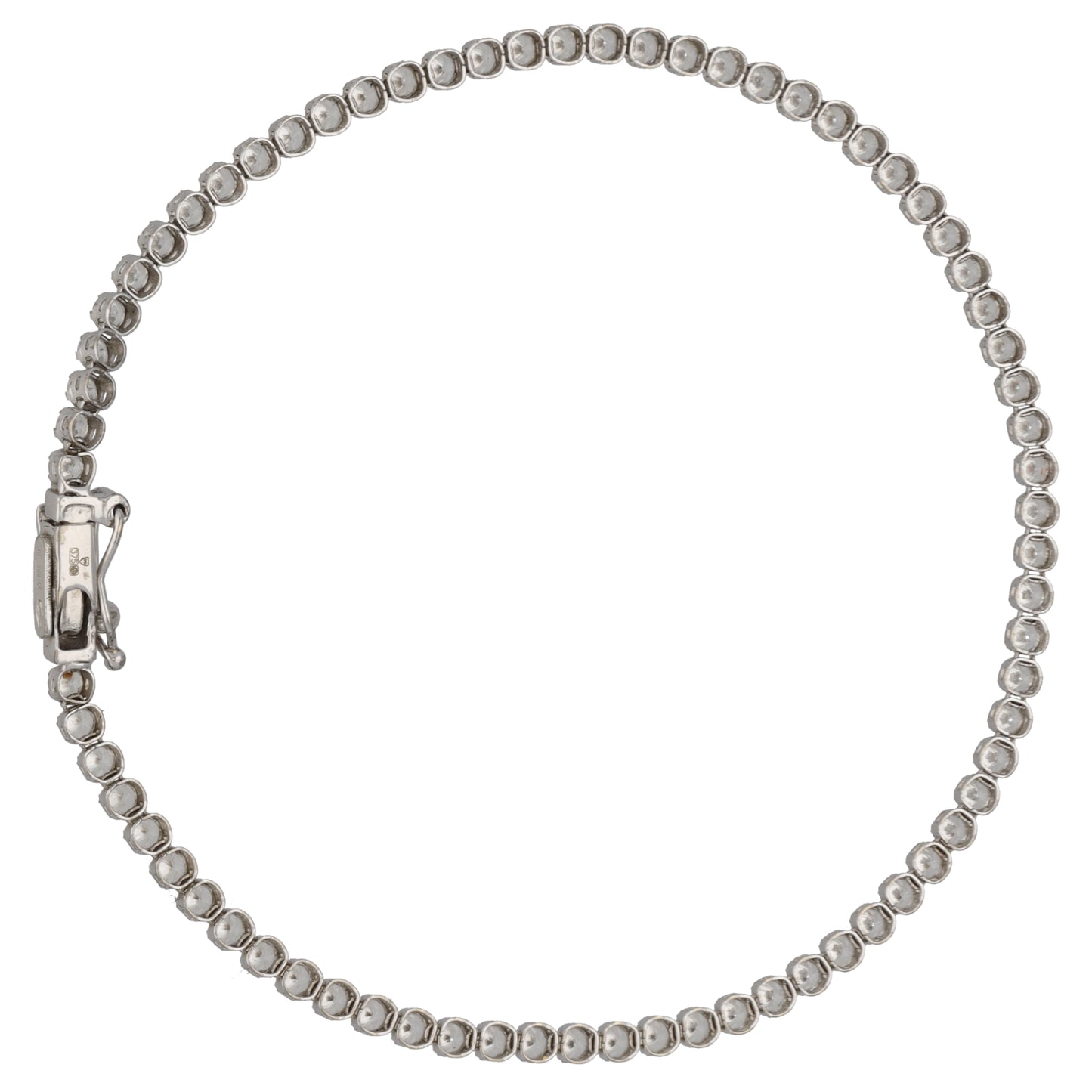 9ct White Gold Cubic Zirconia Line/Tennis Bracelet