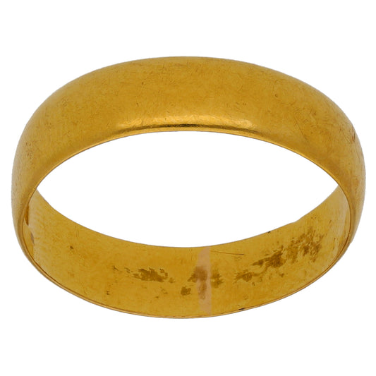 22ct Gold Plain Wedding Ring Size O