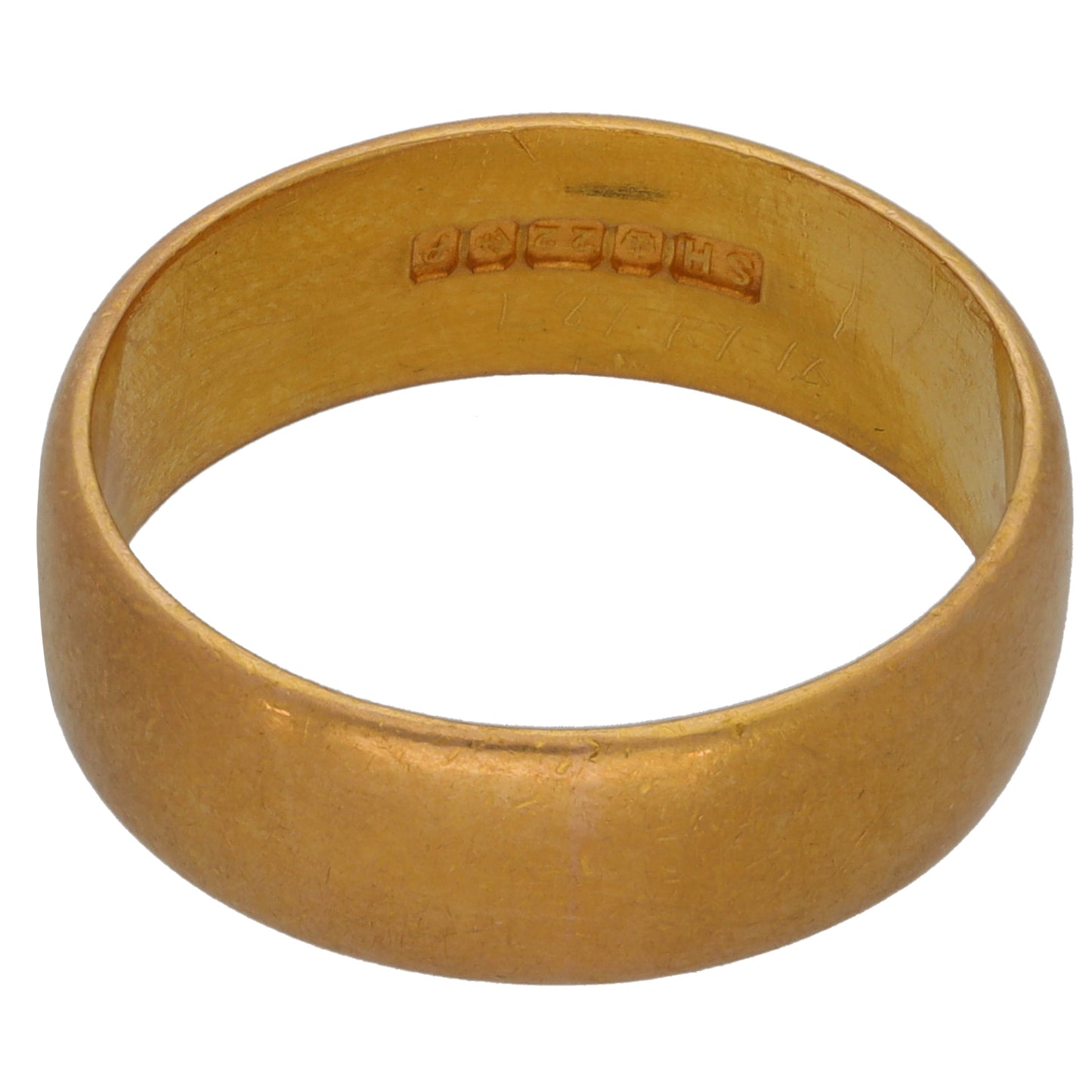 22ct Gold Plain Wedding Ring Size O