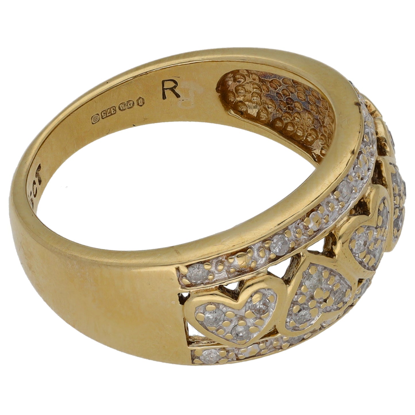 9ct Gold 0.25ct Diamond Dress/Cocktail Ring Size R