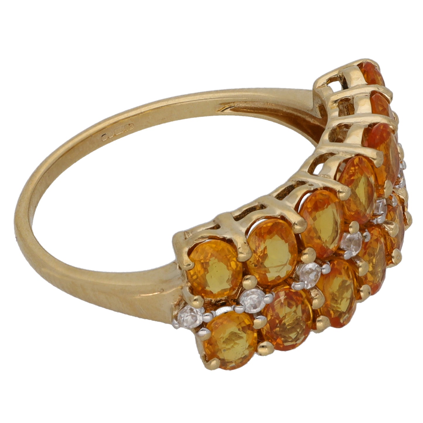 9ct Gold Sapphire & Imitation Gems Dress/Cocktail Ring Size O