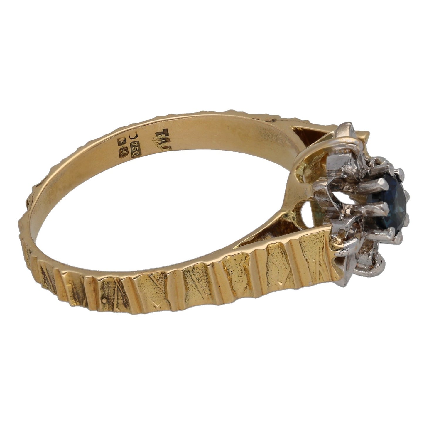 18ct Gold 0.04ct Diamond & Sapphire Dress/Cocktail Ring Size M