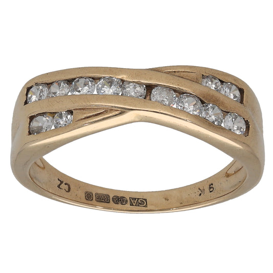 9ct Gold Cubic Zirconia Half Eternity Ring Size O