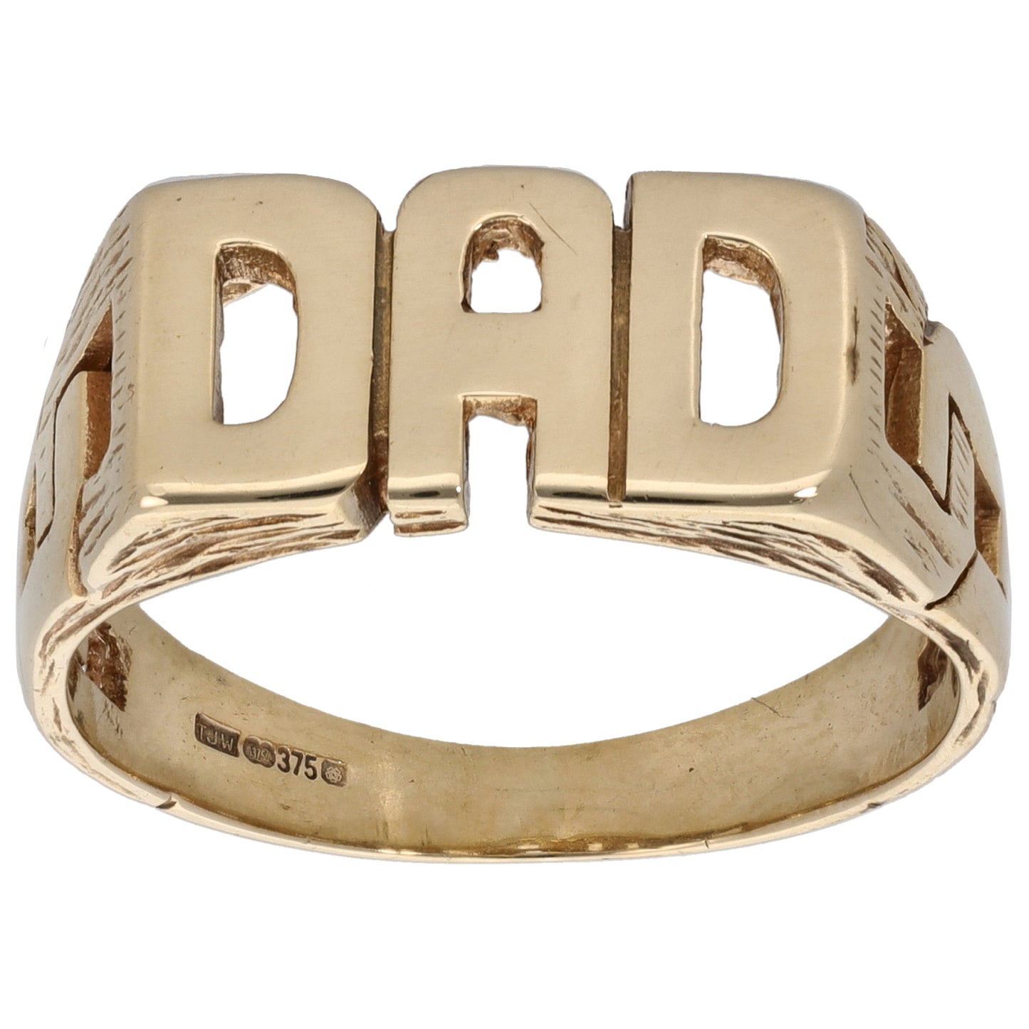 9ct Gold Dad Ring Size T