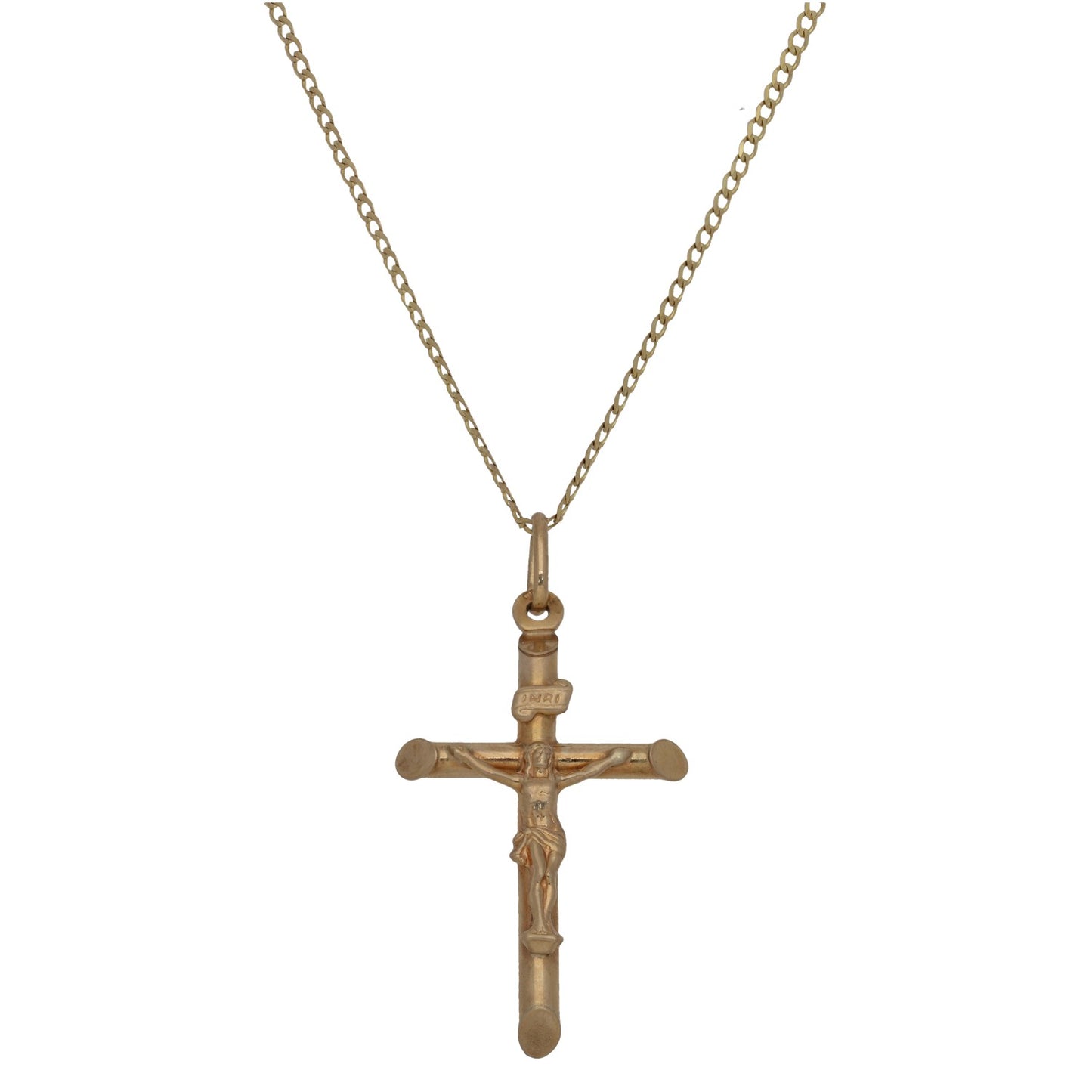 9ct Gold Crucifix Pendant With Chain