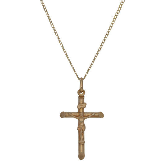 9ct Gold Crucifix Pendant With Chain