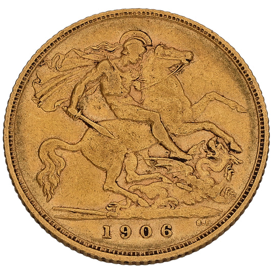 22ct Gold King Edward VII Half Sovereign Coin 1906