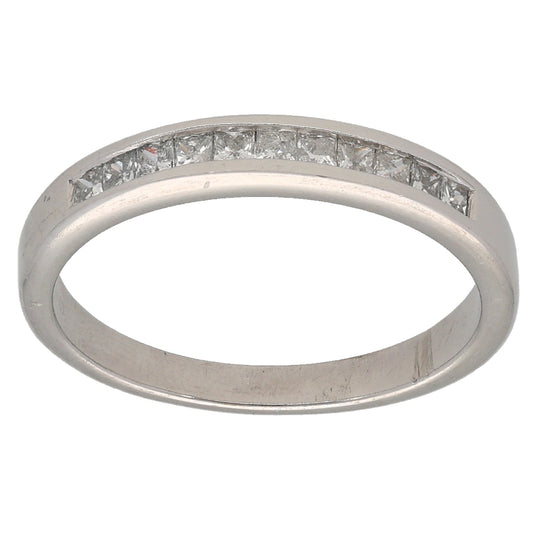 9ct White Gold 0.22ct Diamond Half Eternity Ring Size K