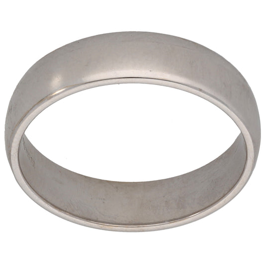 18ct White Gold Plain Wedding Ring Size Q