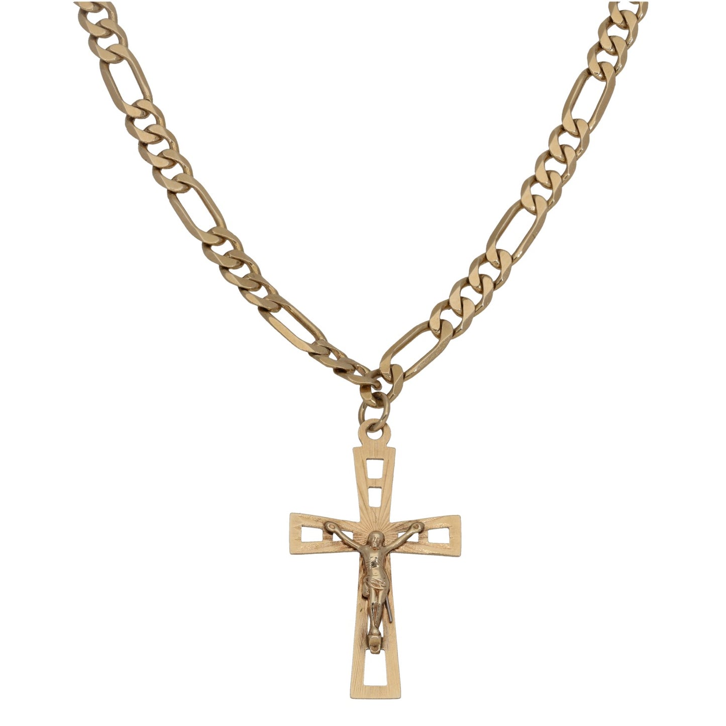 9ct Gold Crucifix Pendant With Chain