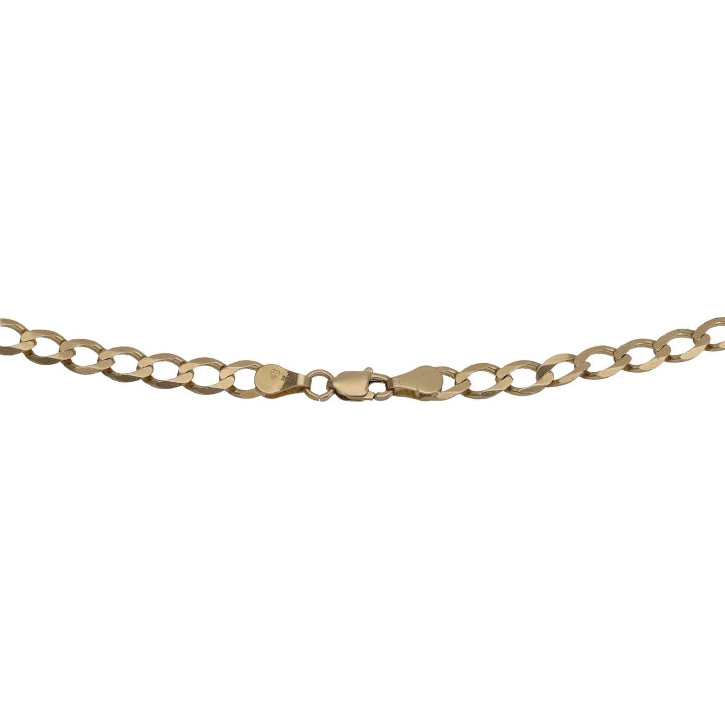 9ct gold chain with clasp and oval link detail, 20-inch