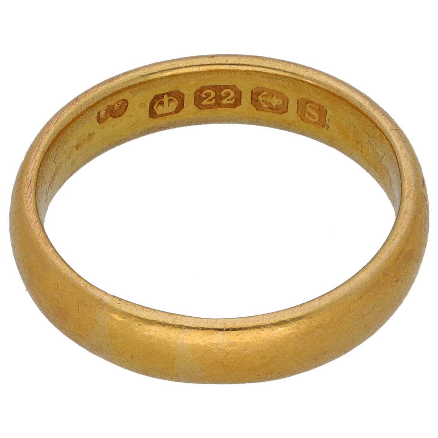 22ct Gold Plain Wedding Ring Size N