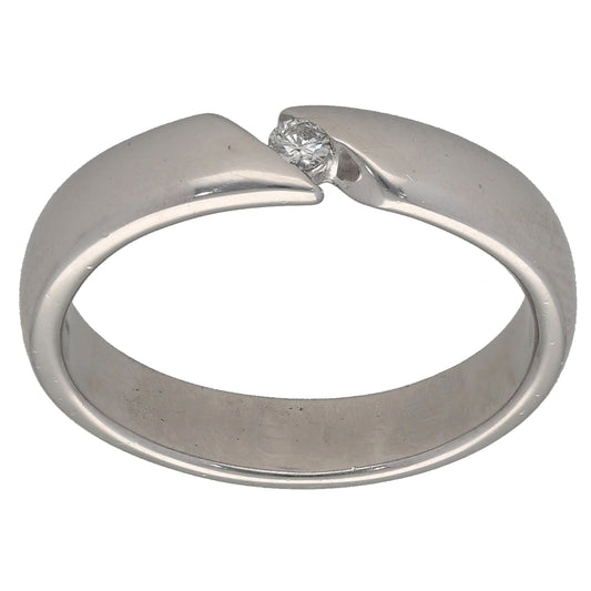 18ct White Gold 0.05ct Diamond Wedding Ring Size P
