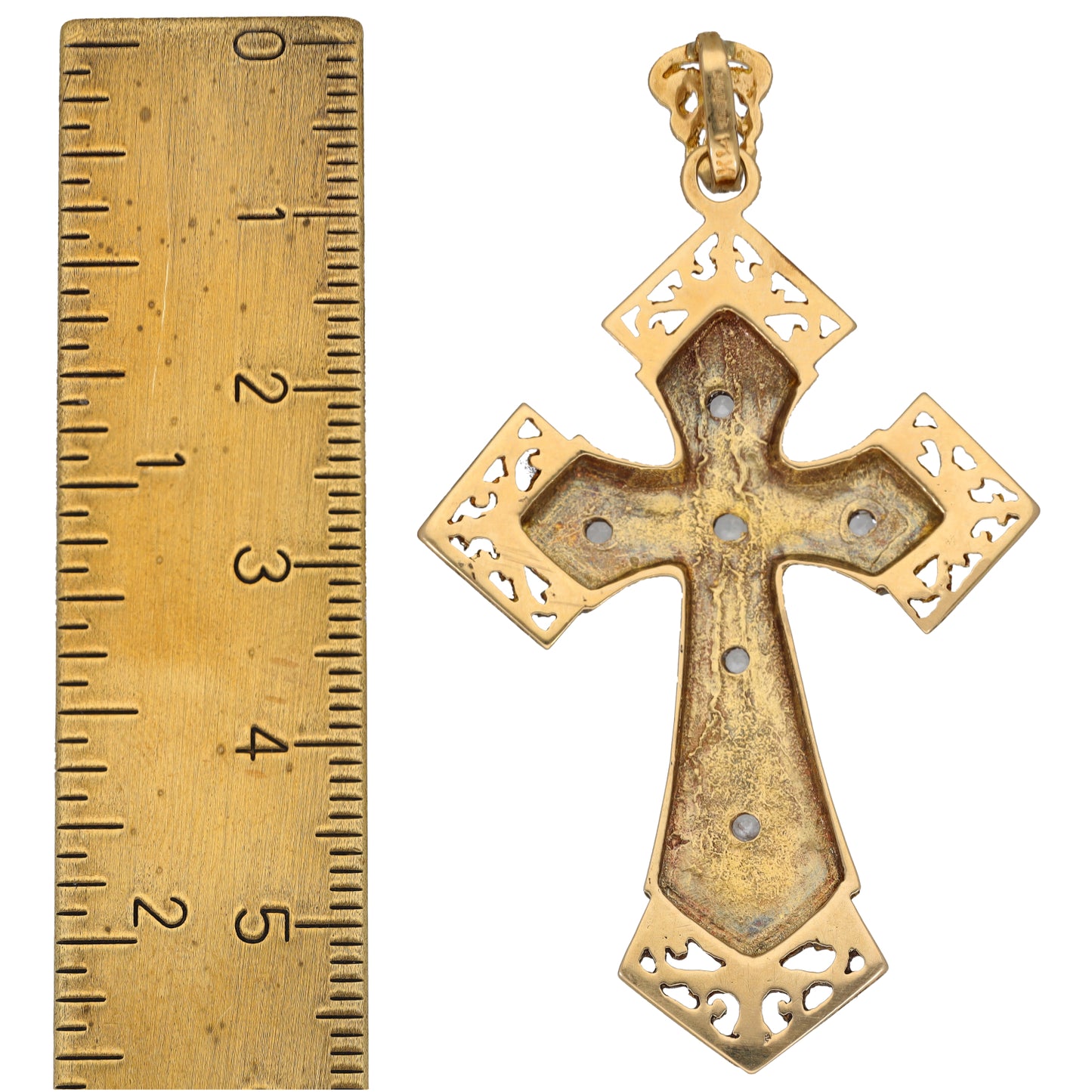 9ct Gold Cubic Zirconia Cross Pendant