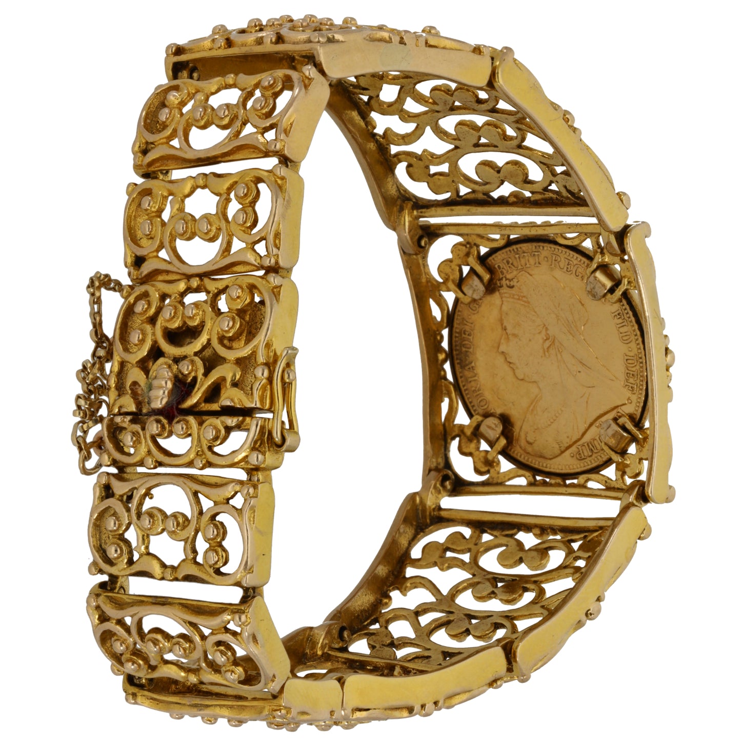 9ct Gold Full Sovereign Coin Bracelet
