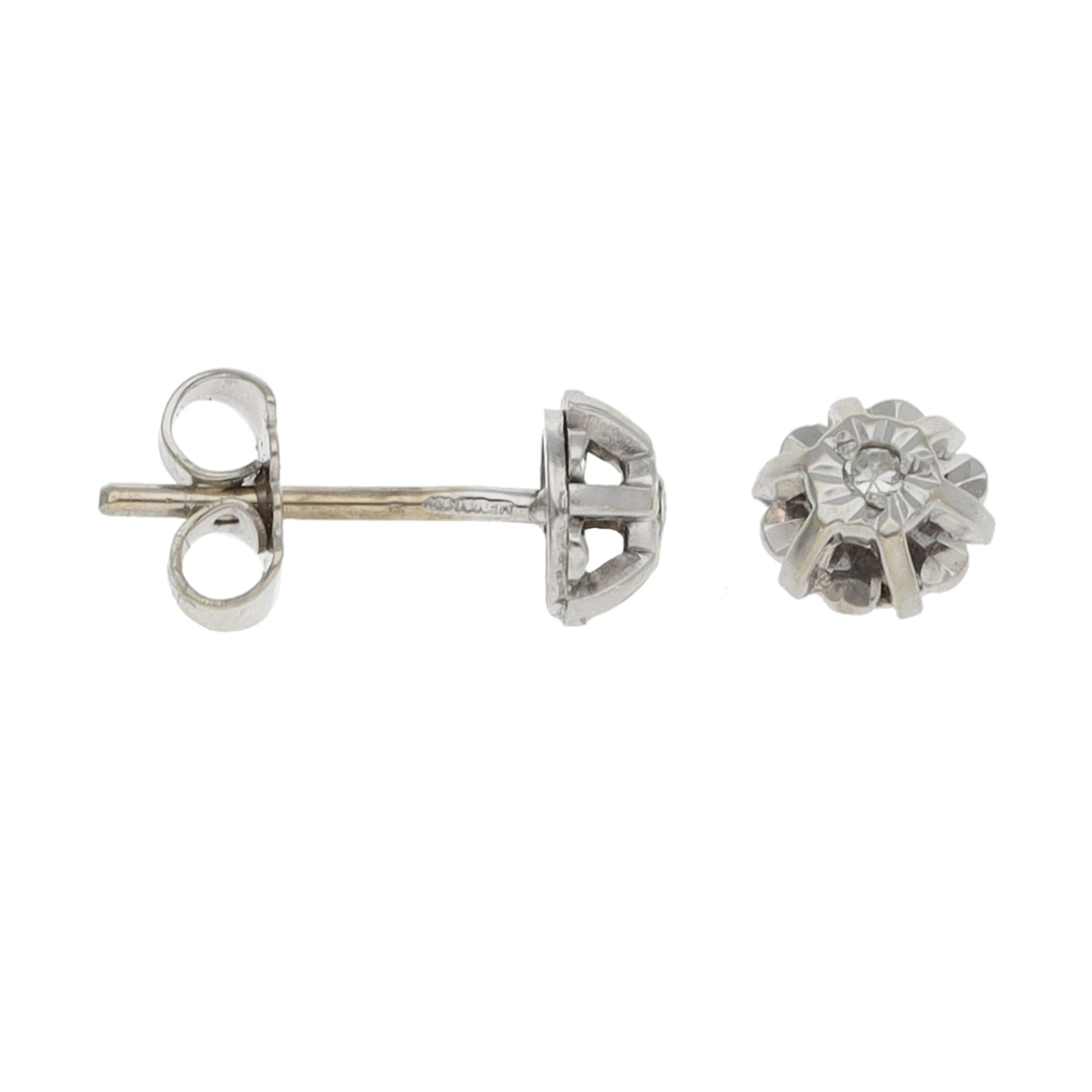 18ct White Gold 0.02ct Diamond Solitaire Earrings