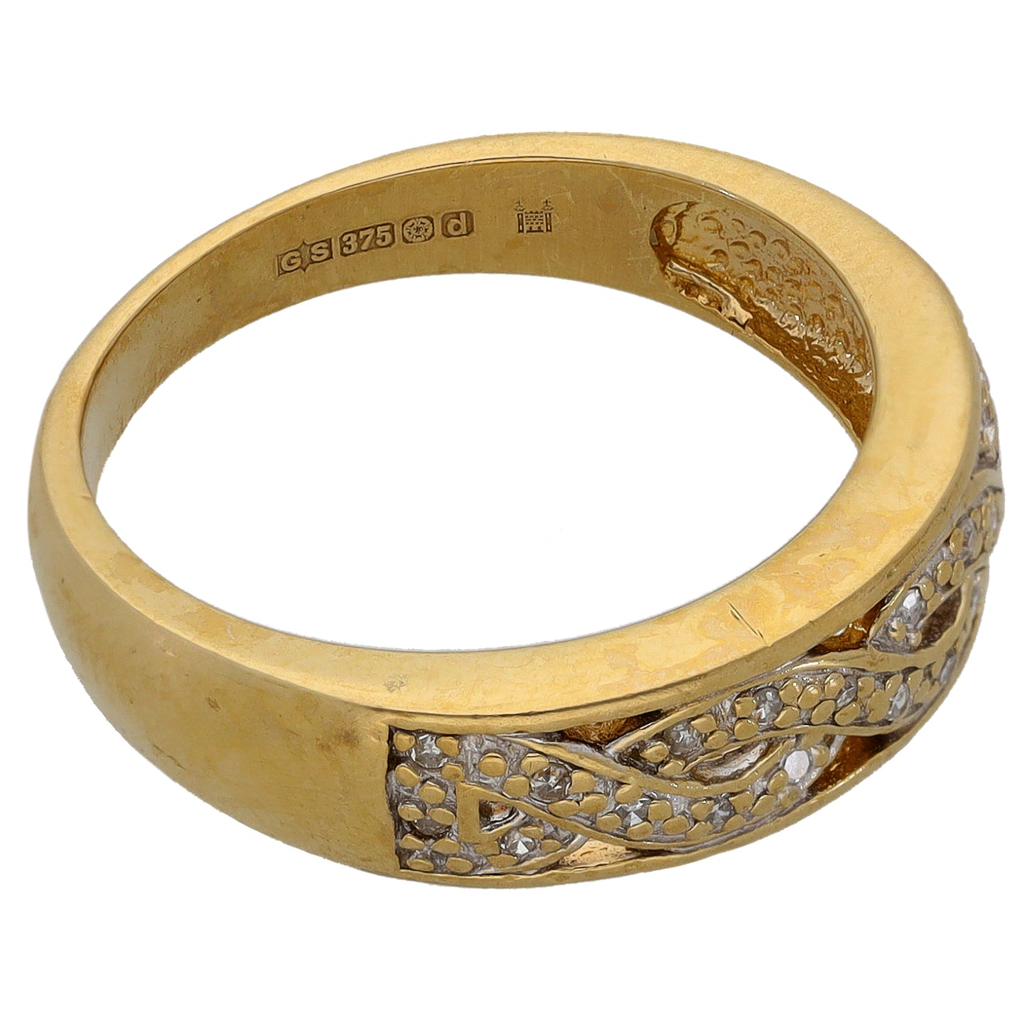 9ct Gold 0.20ct Diamond Alternative Ring Size P