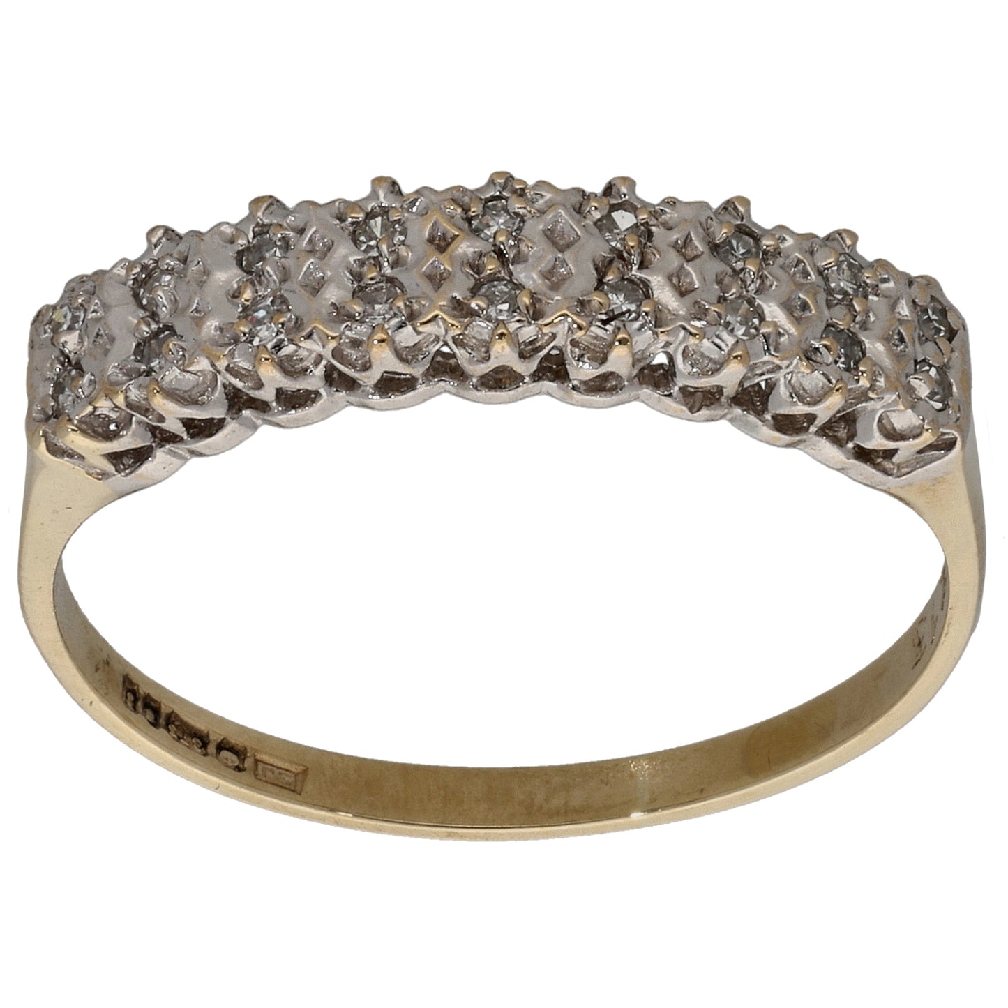 9ct Gold 0.09ct Diamond Half Eternity Ring Size N