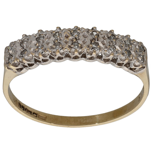 9ct Gold 0.09ct Diamond Half Eternity Ring Size N