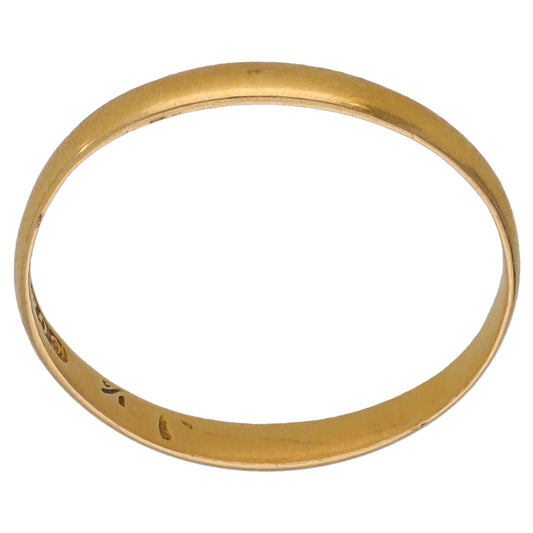 22ct Gold Plain Wedding Ring Size L