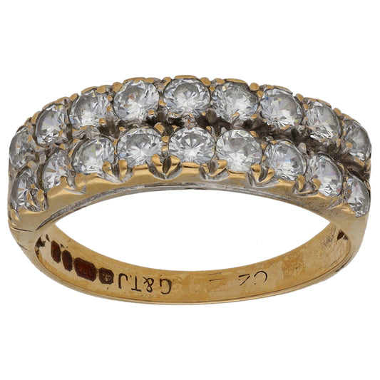 9ct Gold Cubic Zirconia Dress/Cocktail Ring Size N