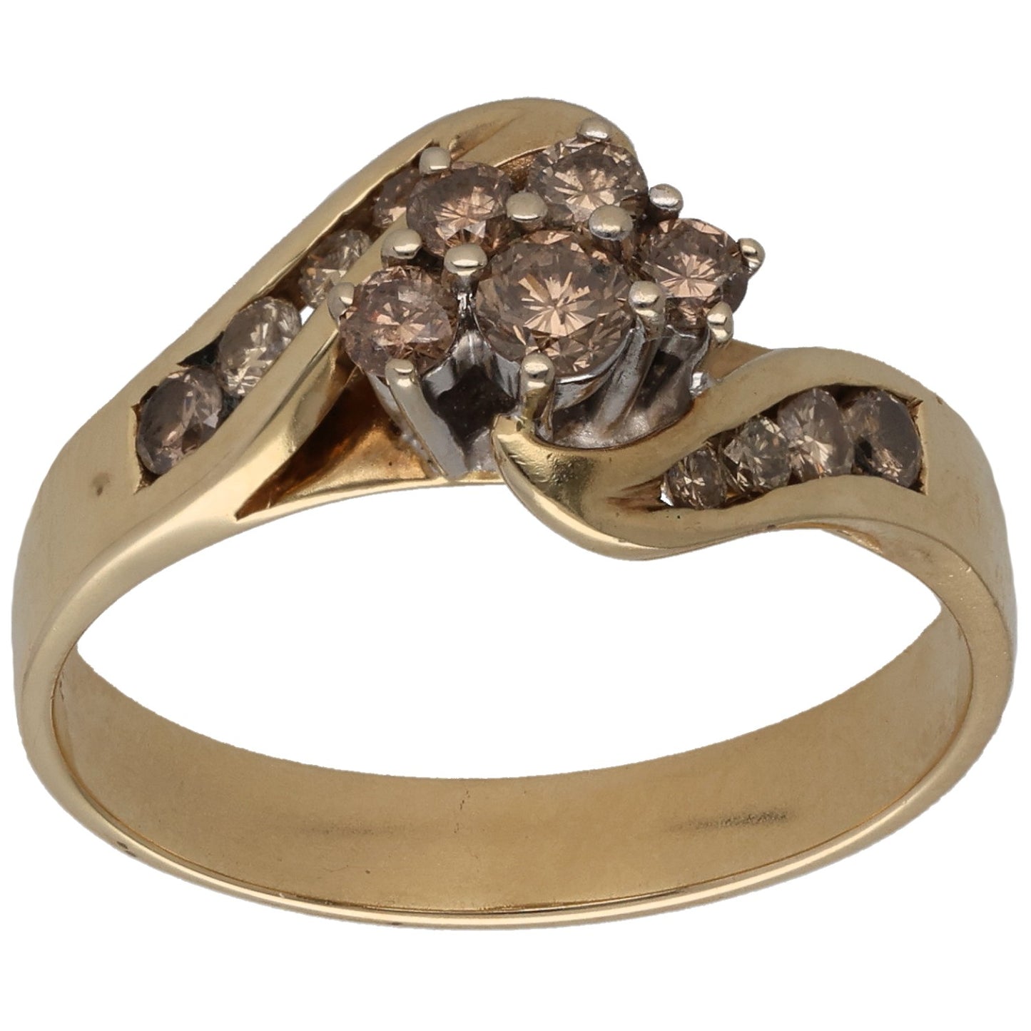 9ct Gold 0.66ct Diamond Dress/Cocktail Ring Size T