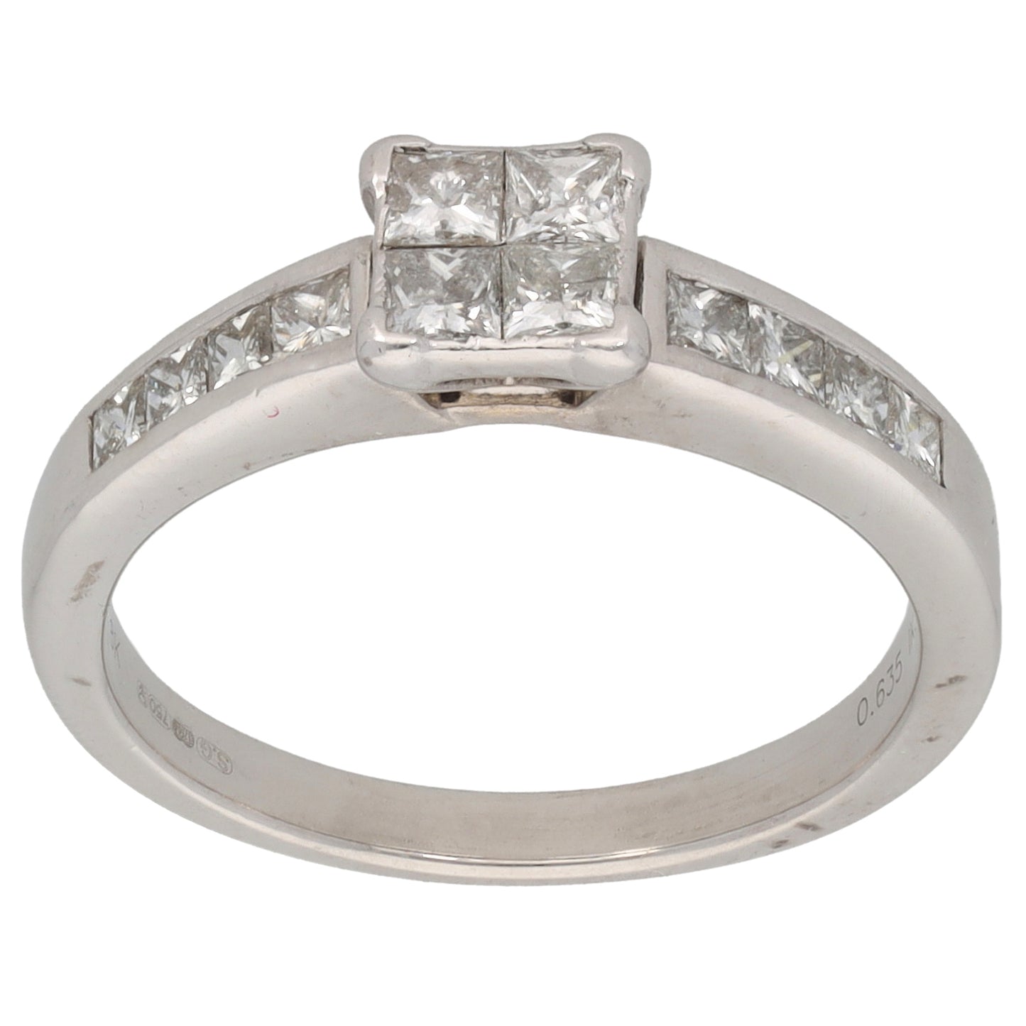 18ct White Gold 0.635ct Diamond Dress/Cocktail Ring Size M
