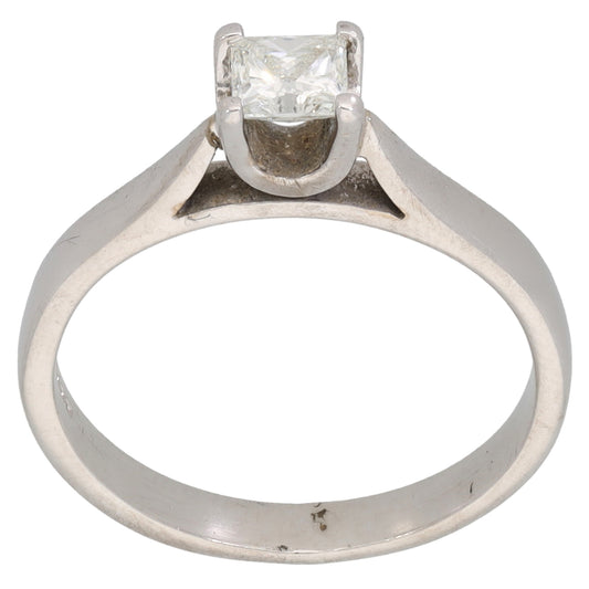 18ct White Gold 0.28ct Diamond Solitaire Ring Size K