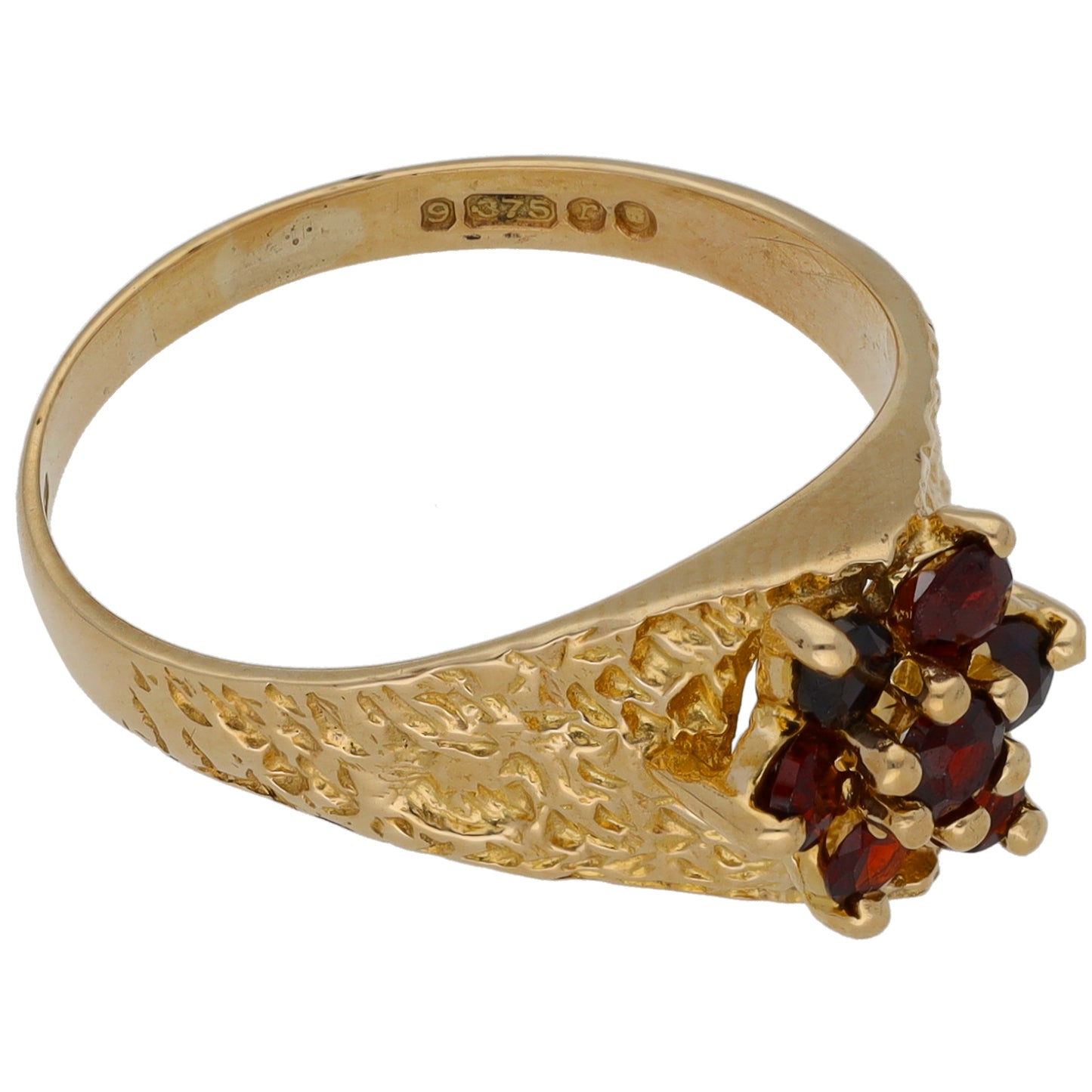 9ct Gold Garnet Dress/Cocktail Ring Size P