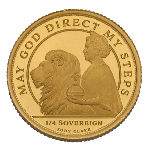 22ct Gold May God Direct My Steps Quarter Sovereign Coin 2021