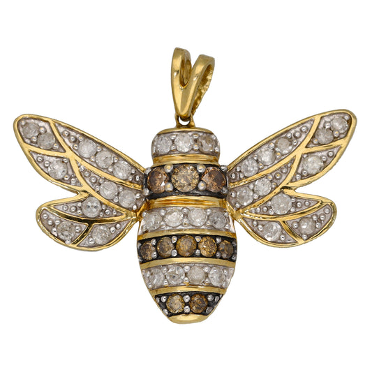 9ct Gold 0.92ct Diamond Butterfly Pendant