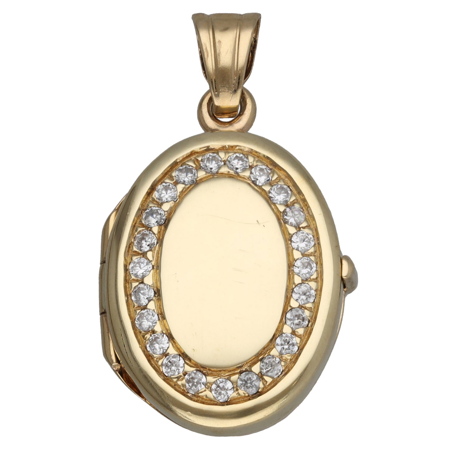 9ct Gold Cubic Zirconia Locket Pendant