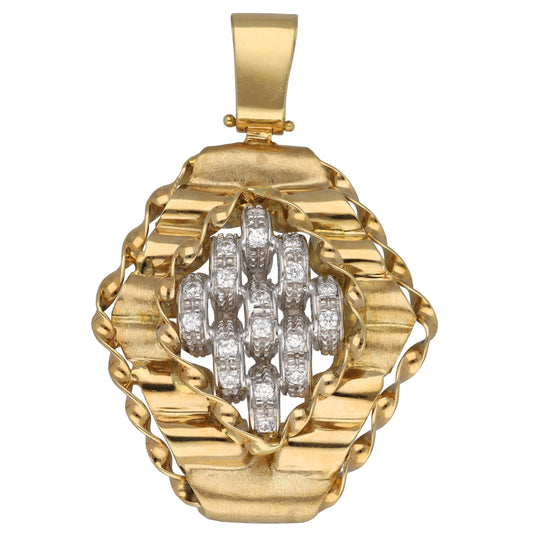 18ct Gold Cubic Zirconia Alternative Pendant
