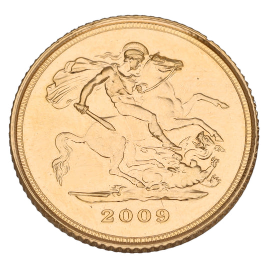 22ct Gold Queen Elizabeth II Half Sovereign Coin 2009