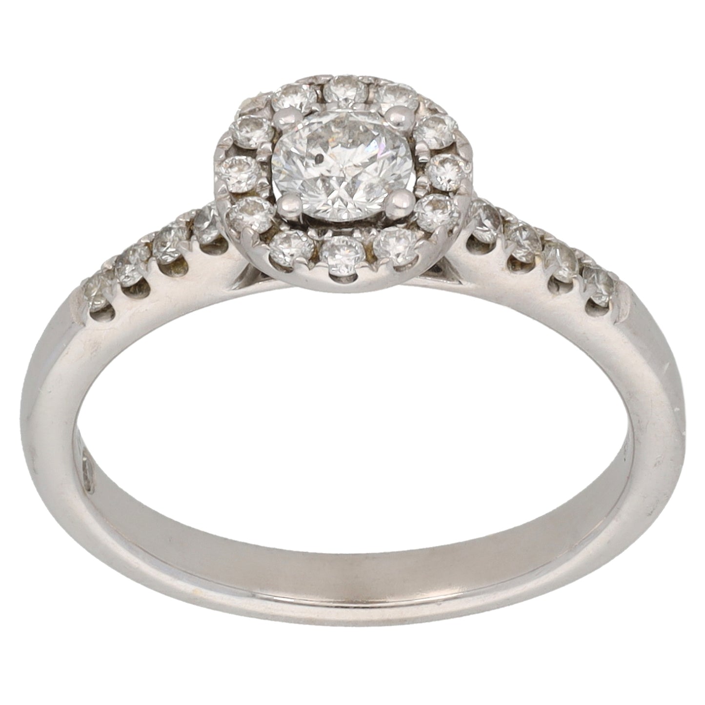 18ct White Gold 0.50ct Diamond Cluster Ring Size M