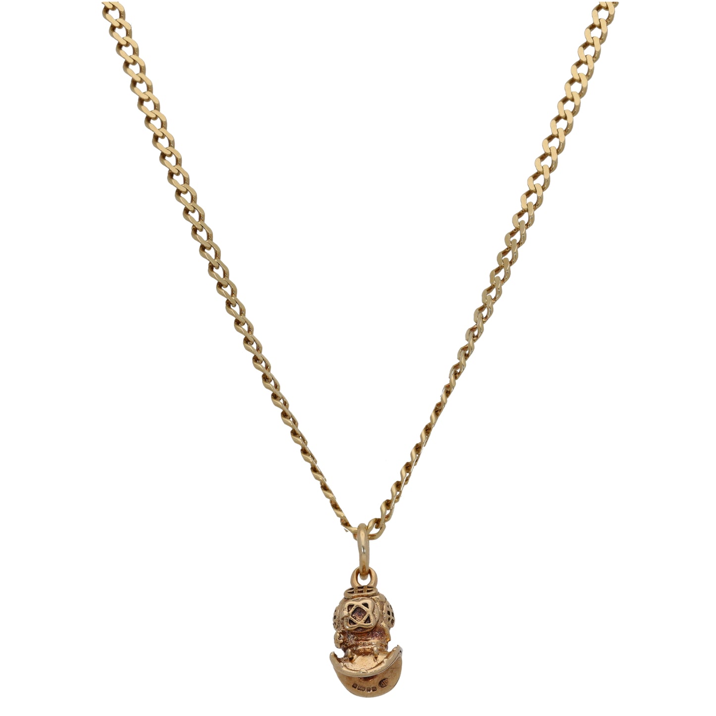 9ct Gold Diving Mask Pendant With Chain