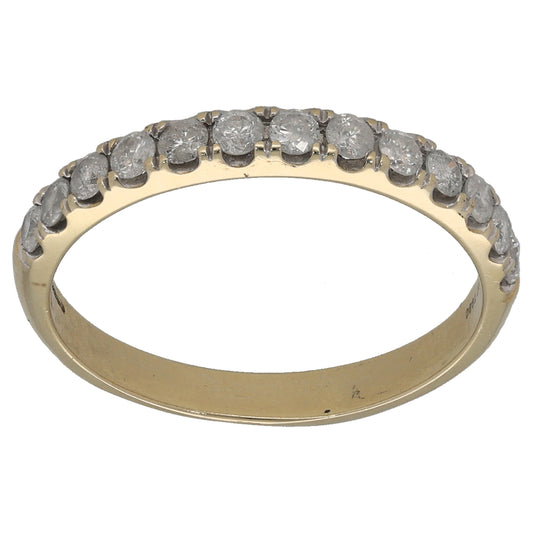 9ct Gold 0.39ct Diamond Half Eternity Ring Size P