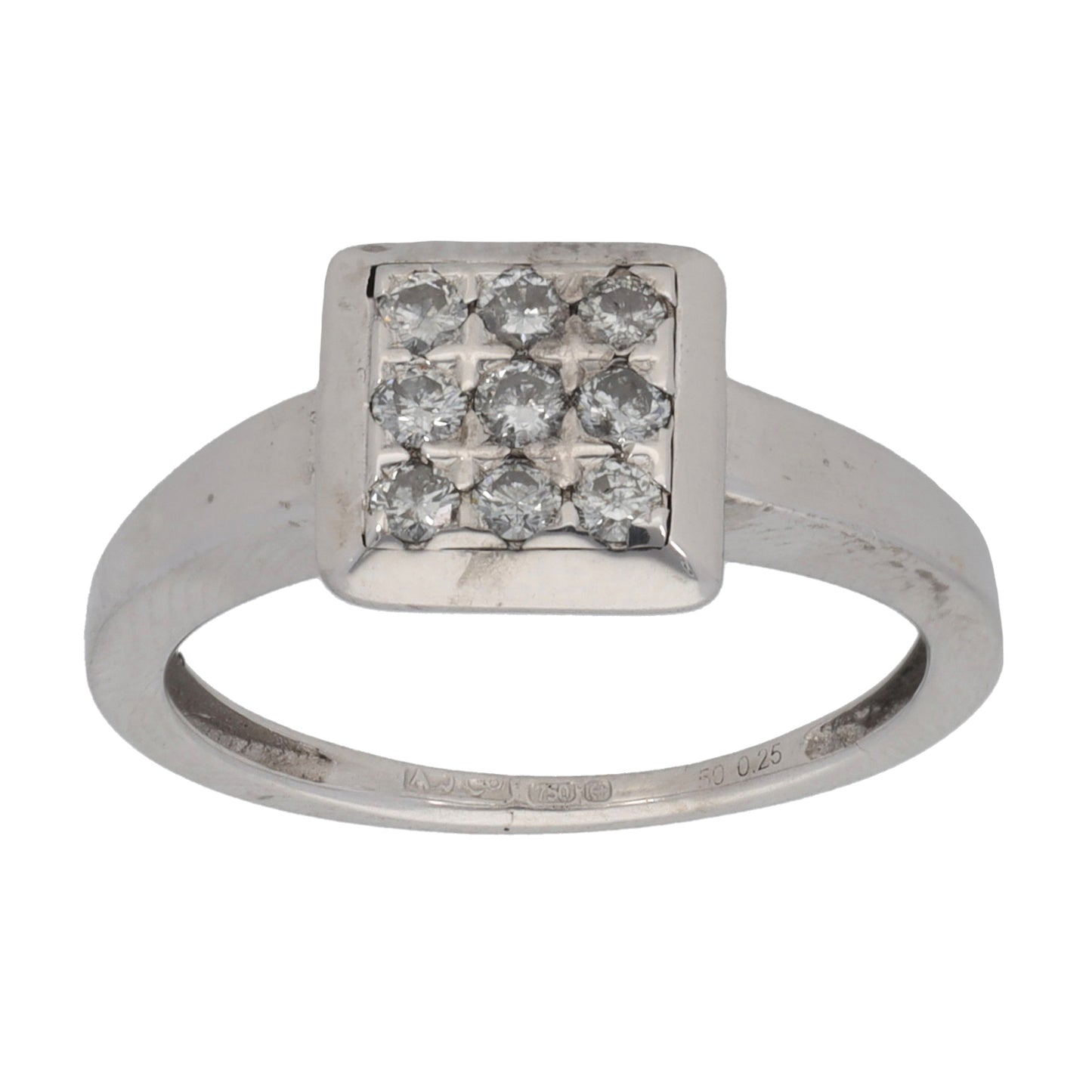 18ct White Gold 0.27ct Diamond Dress/Cocktail Ring Size K