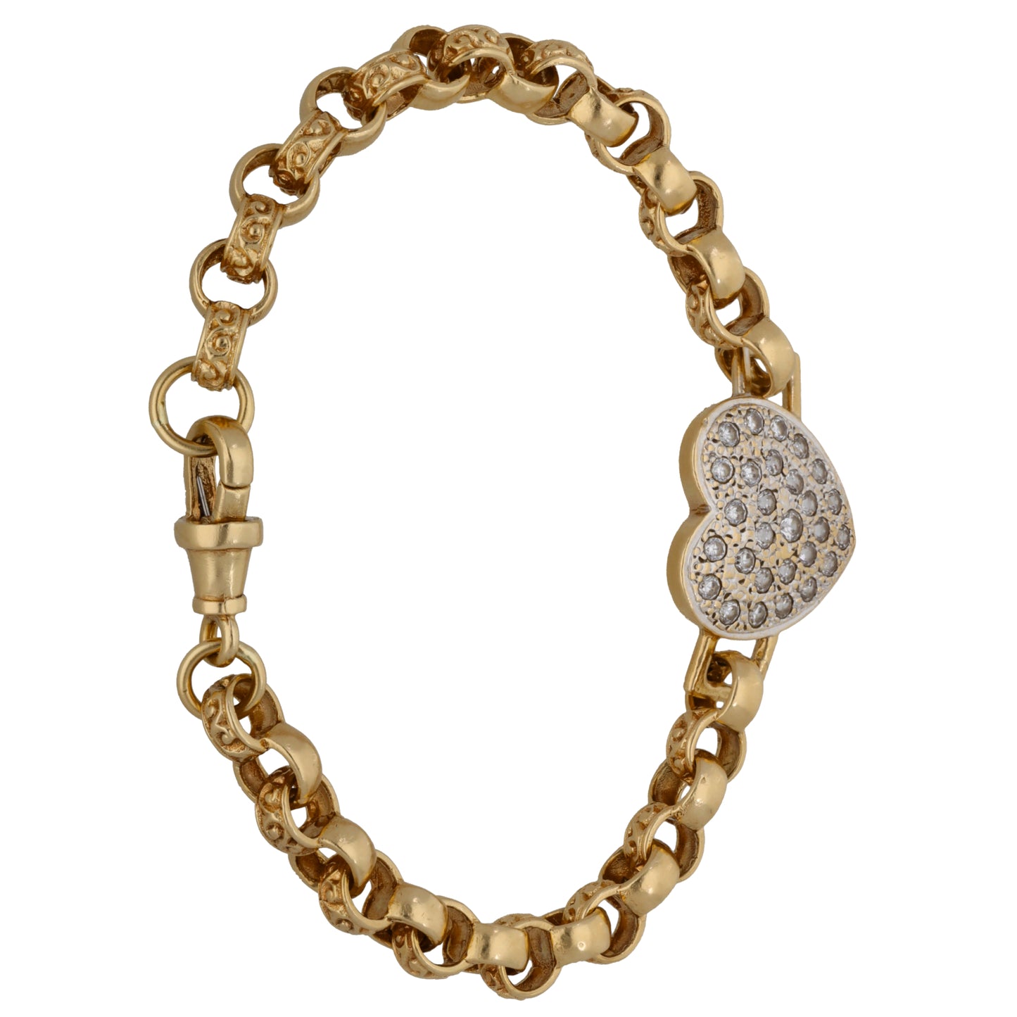 9ct Gold Cubic Zirconia Belcher Bracelet