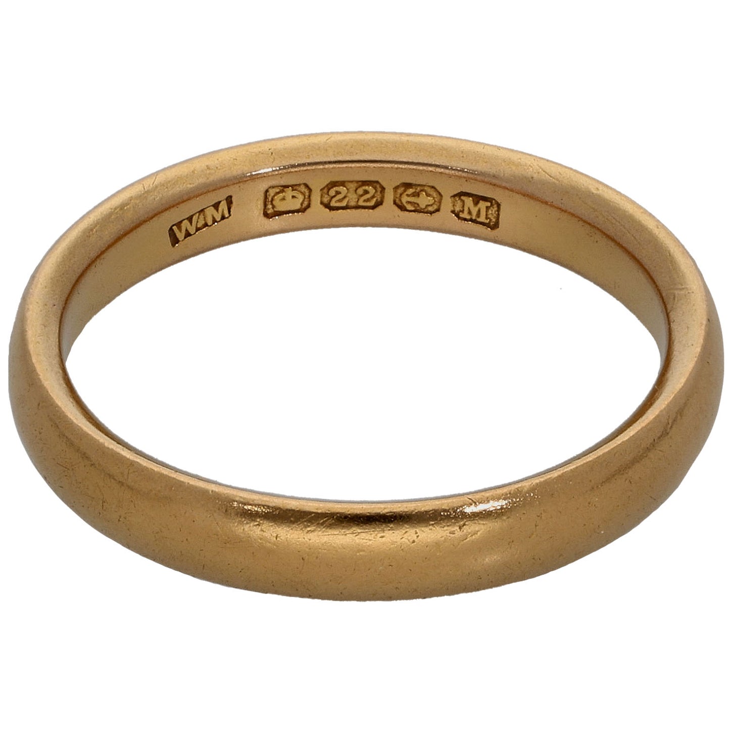 22ct Gold Plain Wedding Ring Size N
