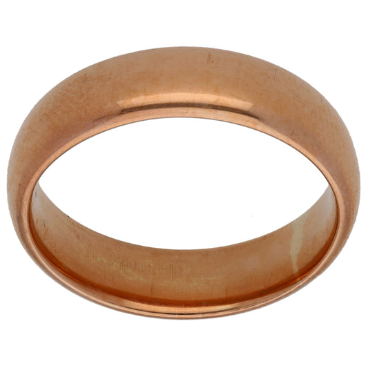9ct Rose Gold Plain Wedding Ring Size O