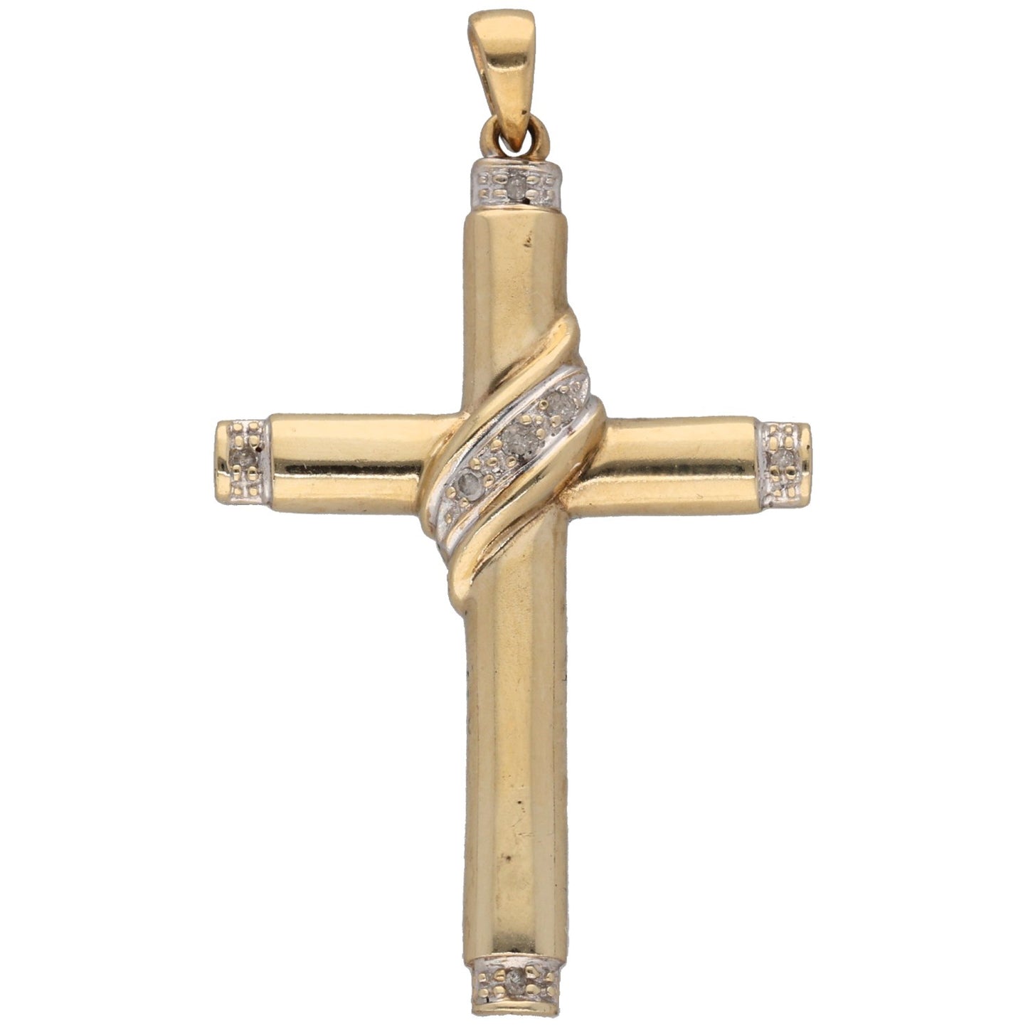 9ct Gold 0.035ct Diamond Cross Pendant