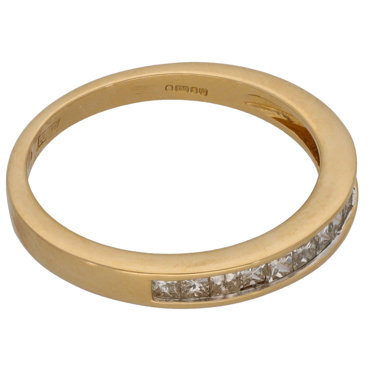 18ct Gold 0.55ct Diamond Half Eternity Ring Size R