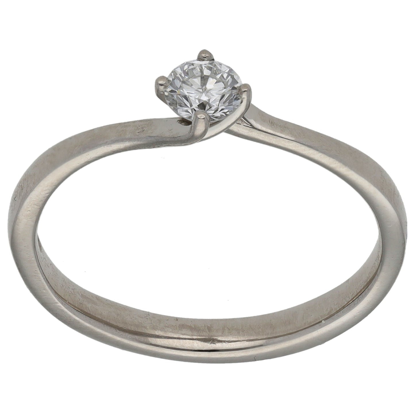 Platinum 0.28ct Diamond Solitaire Ring Size R