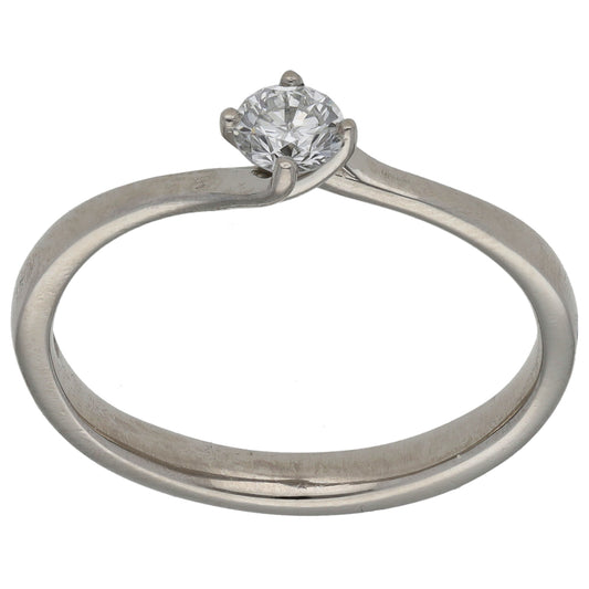 Platinum 0.28ct Diamond Solitaire Ring Size R