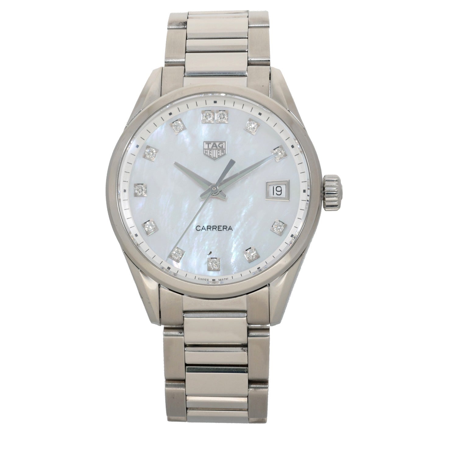 Tag Heuer Carrera WBK1318. mother of pearl, stainless steel, link bracelet