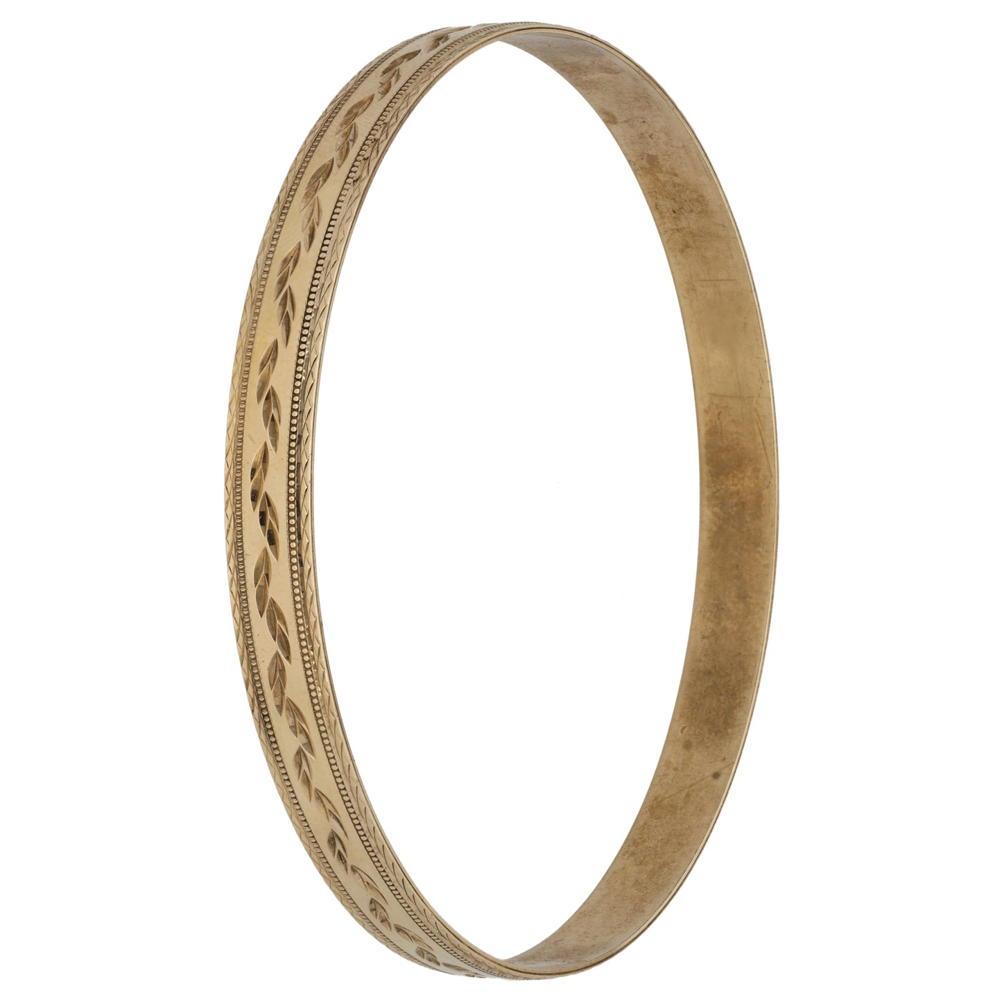 9ct Gold Patterned Bangle