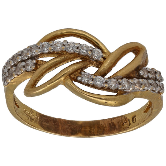 22ct Gold Cubic Zirconia Dress/Cocktail Ring Size M