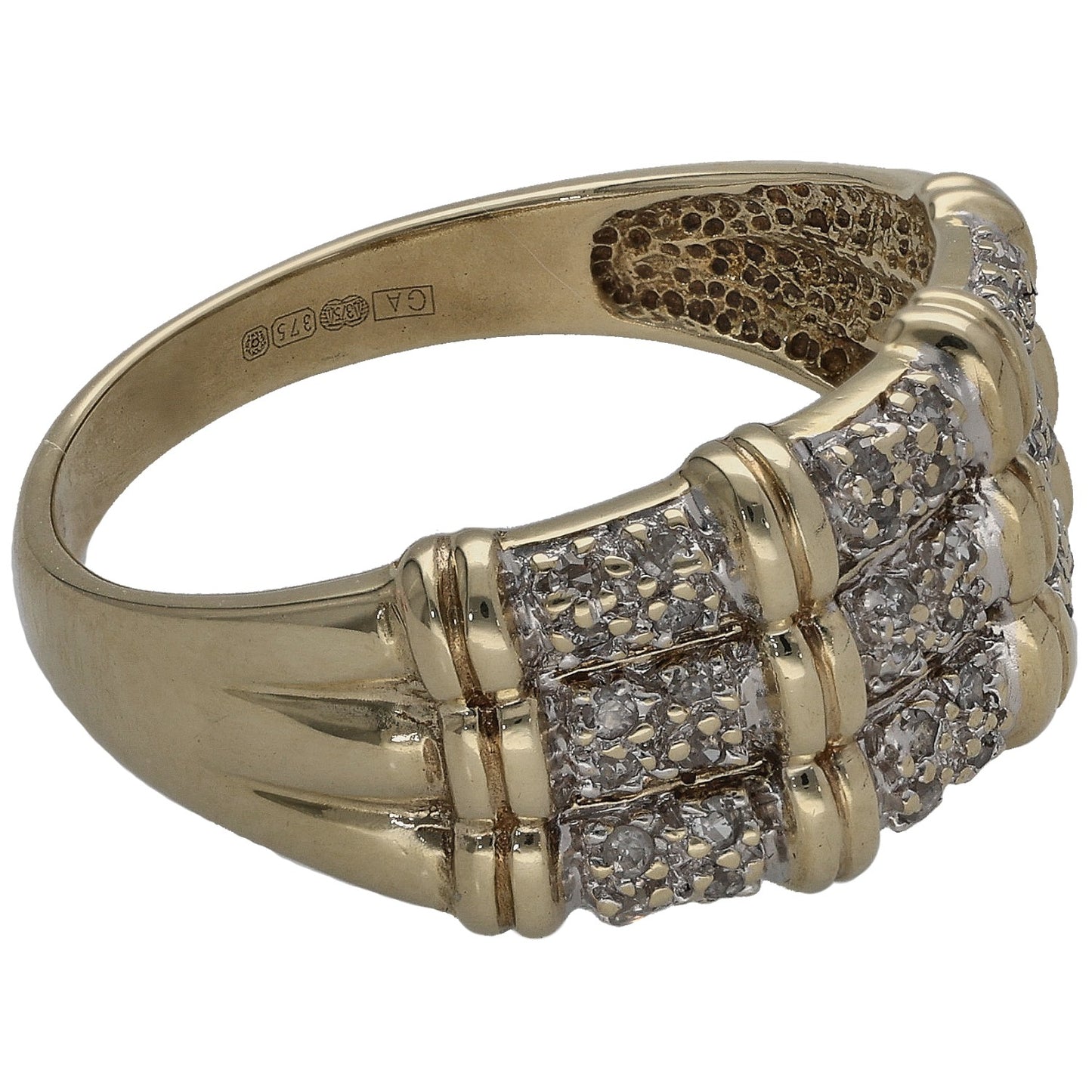 9ct Gold 0.25ct Diamond Dress/Cocktail Ring Size S